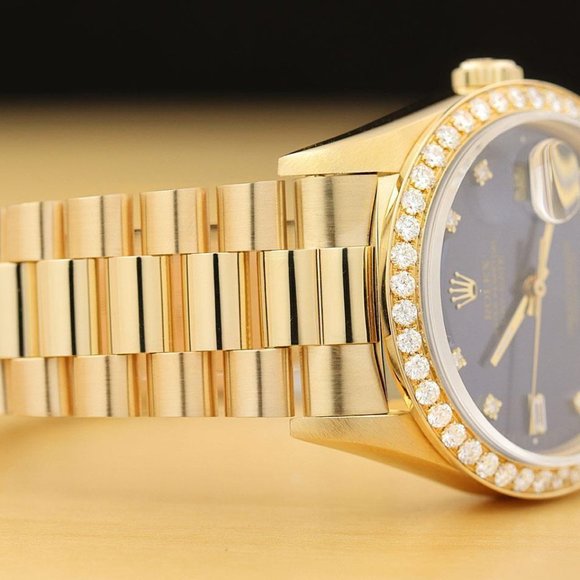 Rolex Day-Date Men's 1.5CT+ Diamond Watch w/ factory box + hang tag - Picture 5 of 9